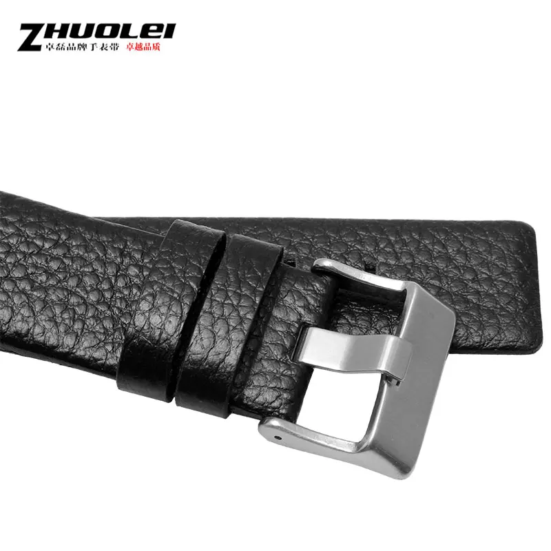 30mm 28mm Black New High quality Watch Band Mens strap For DZ1089 DZ1123 DZ1132 Substitute Convex mouth strap 30*22mm black