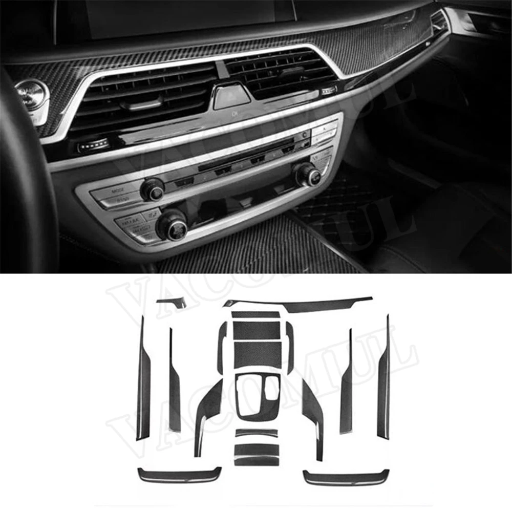 

Real Carbon Fiber Interior Trims Dashboard Central Console Cover Stickers for BMW 7 Series G11 G12 730i 740i M760 2016-2019