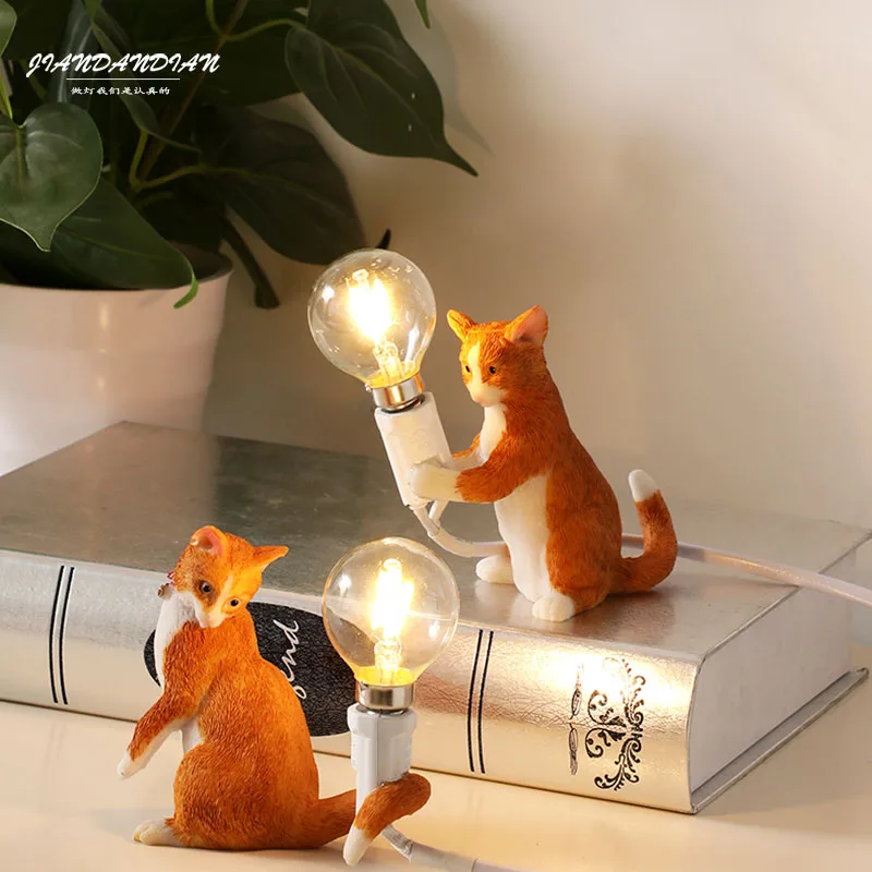 Nordic Mini Kitty Cat Table Lamps Meow Star Decorative Table Light Kids Bedroom Bedside Lamp Birthday Gift Lamp