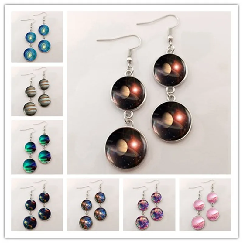 Galaxy Nebula Earrings Space Earrings Astronomical Glass Dome Nebula Jewelry Earrings Women