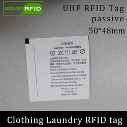 UHF RFID 세탁 태그 인쇄 가능한 세탁 가능 의류 50x48 915 868 860-960M Impinj Monza R6 EPC Gen2 6C 스마트 카드 수동 RFID 태그