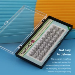 NEW IGUIONSS 3 rows 129 bundles Self-Grafting Natural Fan Eyelashes High Quality Dovetail fly Eyelash Extension C Curl