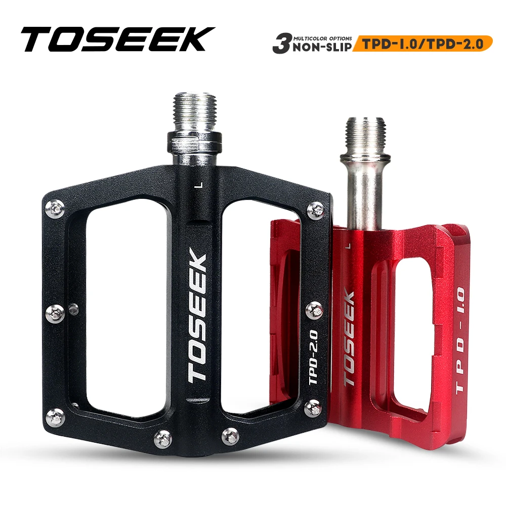 

TOSEEK Ultra Light Mountain Bicycle Pedal 2 Bearing Du Seal Aluminum Bike Pedals Anti Slip