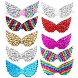 Ailes d'ange métalliques brillantes pour enfants, déguisement de spectacle, déguisement, accessoire de photographie, ailes