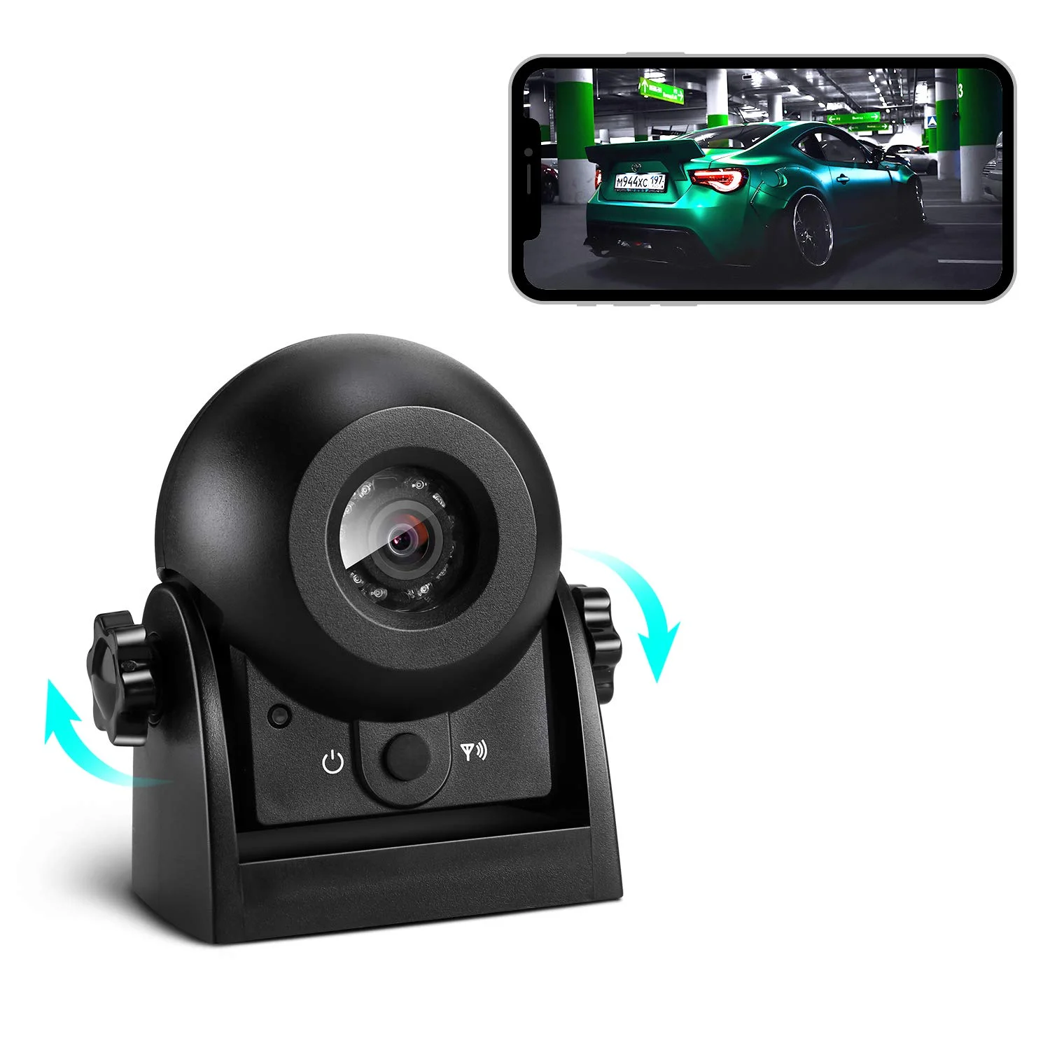 Wireless Backup Dash Cam WiFi Reversing Camera Work with Phone Magnetic Rear View Parking Camera for Cars Trailers Trucks RVs