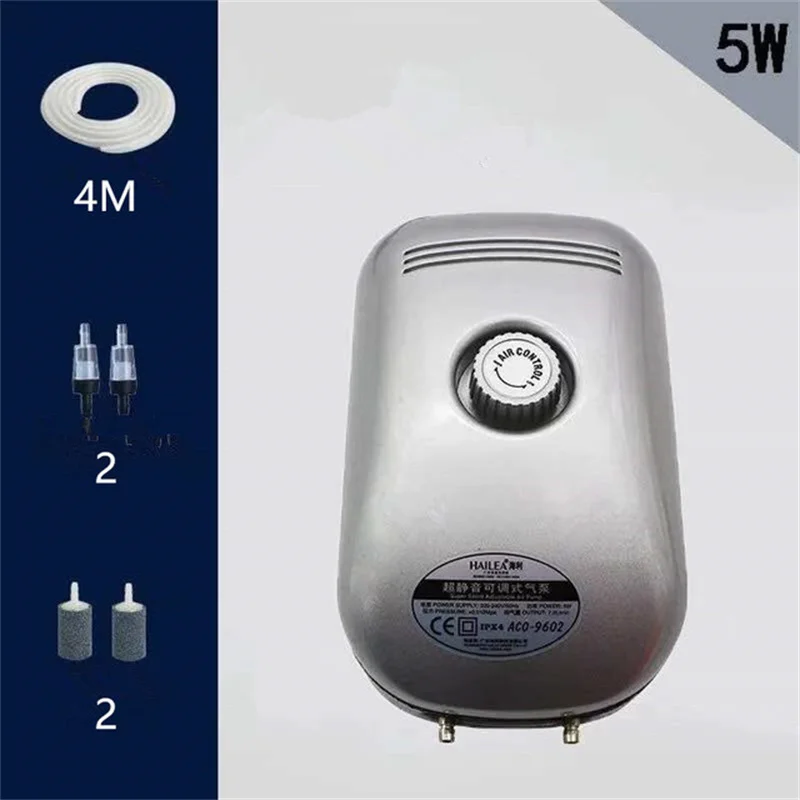 2W 5W 10W HAILEA ACO-9601 9602 9610 New ultra-quiet adjustable aquarium air pump fish tank oxygen air pump aquarium accessories