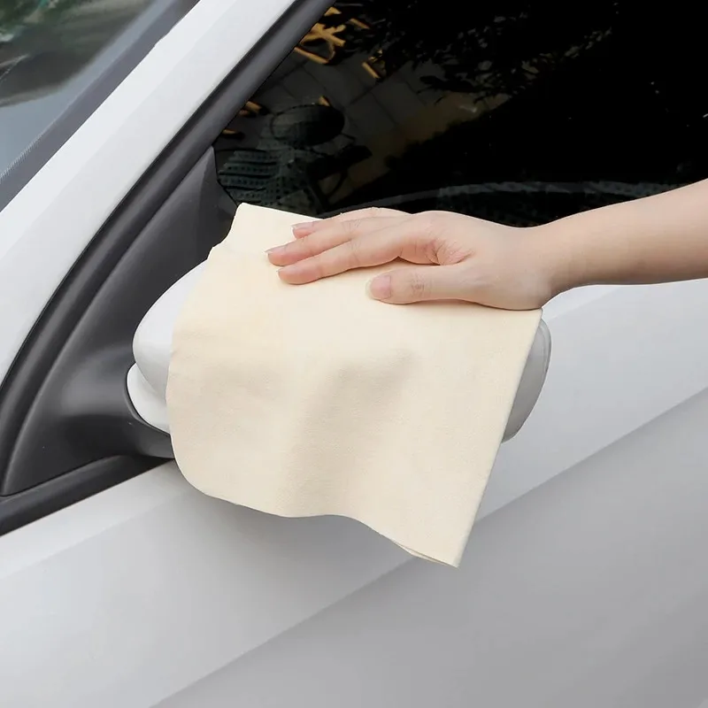 Chamois Leather Car Cleaning Cloth Genuine Leather Wash Suede Absorbent Quick Dry Towel Streak Free Lint Free