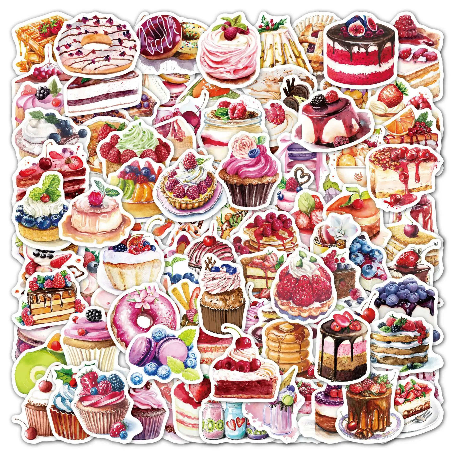 100pcs Kawaii Stationery Stickers Ice cream foodie doodle Diary Planner Decorative Mobile Stickers Scrapbooking DIY Craft