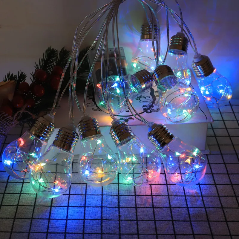 G50 Bulb Copper Wire Lamp String Solar Led Light Wedding Decoration Eid Decor Ramadan Outdoor Fairy Garden Holiday Christma Part