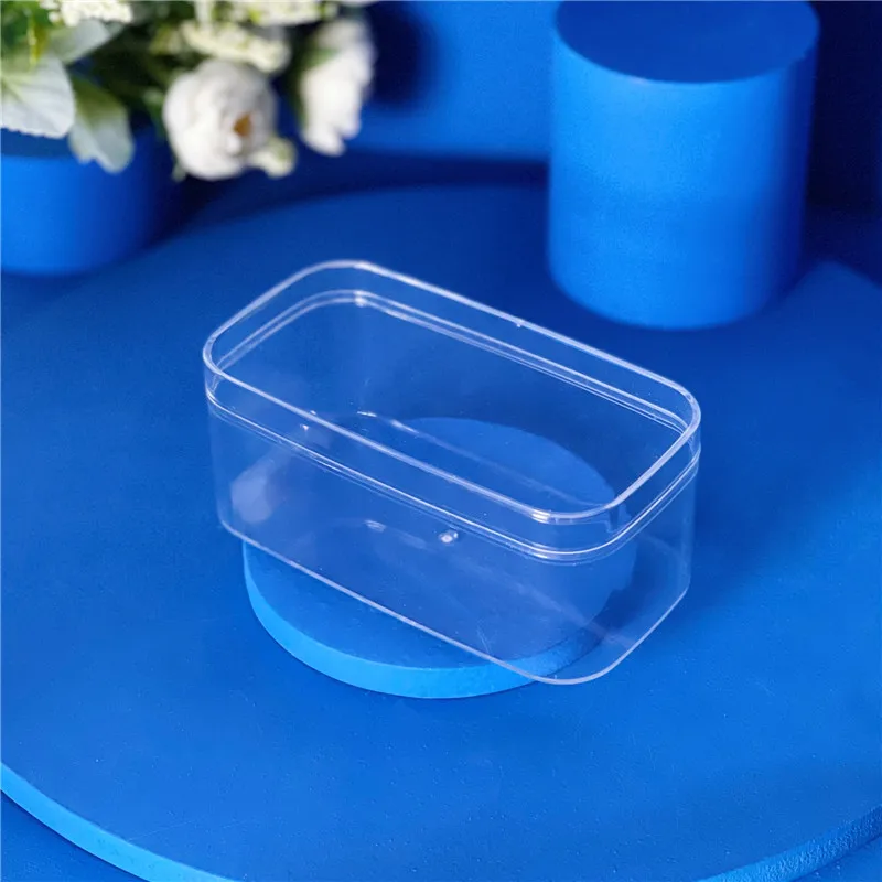 10pcs Net red square PS tranparent plastic packaging boxes candy cookies biscuits box cake tiramisu dessert cups with lids