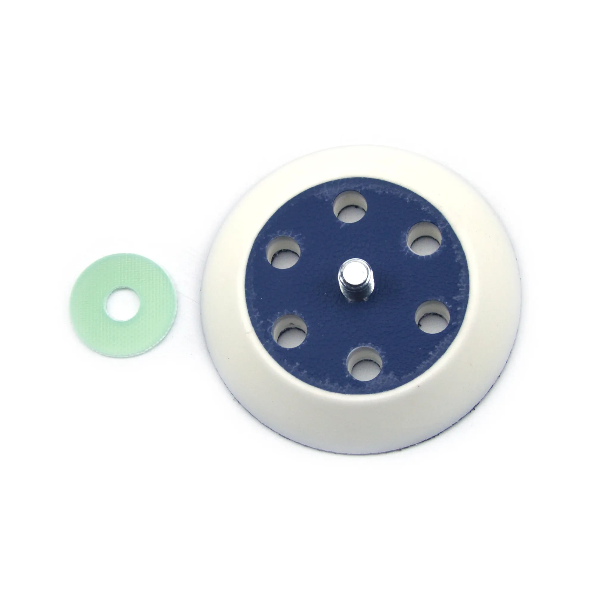 1 Set 3 zoll 75mm 6-Loch Weichen Schwamm Interface Pad + M8 Gewinde Zurück-up Schleifen pad Haken & Loop für Pneumatische Dreh Werkzeug