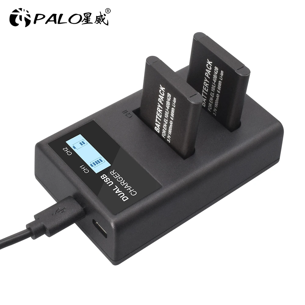PALO 3.7V 1800MAh Li-40B Li40B Lý 40B Li-42B EN-EL10 EN EL10 ENEL10 Máy Ảnh Kỹ Thuật Số Pin Cho Olympus Nikon máy Ảnh Fujifilm Kodak