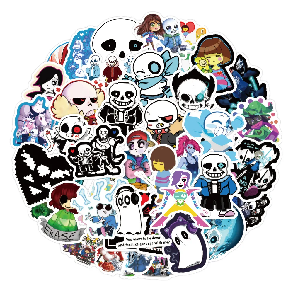 10/30/50pcs Undertale Hot Games Lable Stickers for Cars Motorcycles personalityToys Decal Skateboards Computer Sticker Wholesale