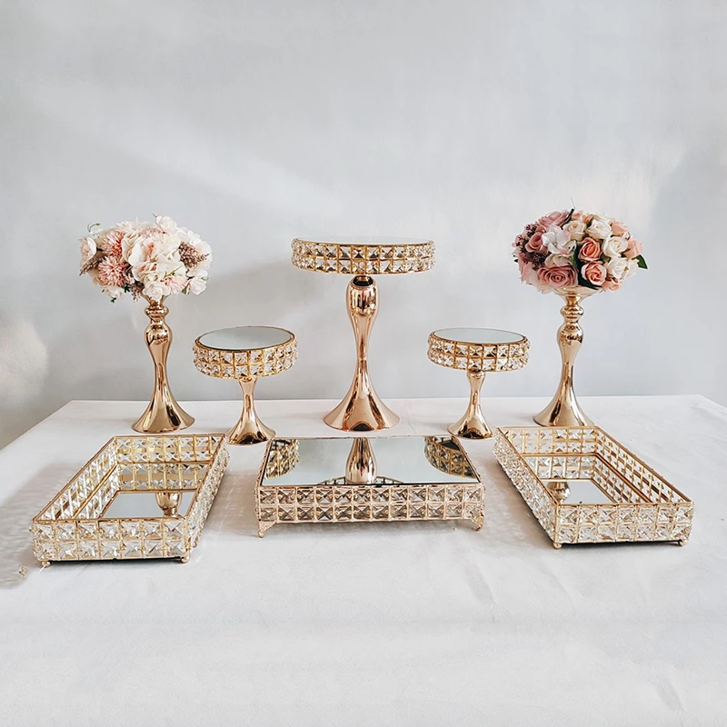 3pcs -11pcs /suit square crystal cupcake rack cupcakes birthday cake standing plate rack