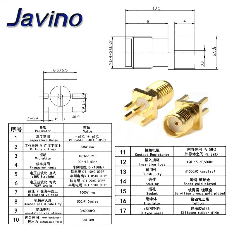 5Pcs SMA Female Jack Connector For 1.6mm Solder Edge PCB Straight Mount Gold plated RF Connectors Receptacle Solder