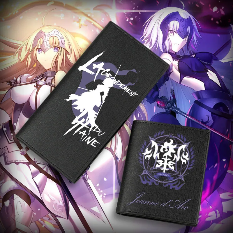 Anime Fate/Grand Order Jeanne D\'Arc Joan of Arc Cosplay Folding PU Short Purse Card Holder Cartoon Unisex Long Wallet