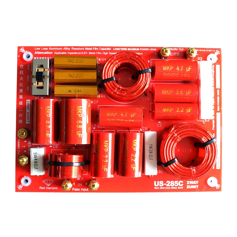 HIFIDIY LIVE US-285C 2 Way 2 speaker( tweeter + bass ) Unit HiFi HOME Speakers audio  Frequency Divider Crossover Filters