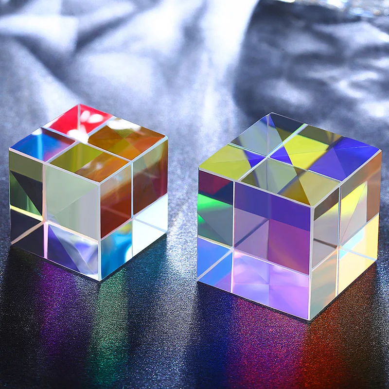 1pcs Hexagonal Color Prism 10*10*10MM Xcube Gift Optical Prism Children\'s Popular Science Physics Experimental Equipment