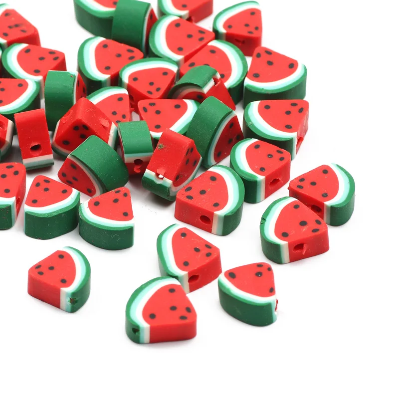 20/50/100pcs Watermelon Shape Polymer Clay Handmade Spacer Loose Beads for DIY Jewelry Making Bracelet Earrings Accessories