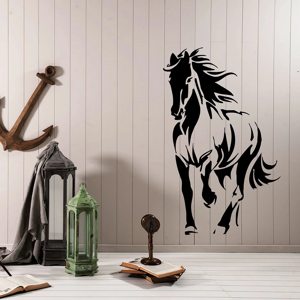 Horse Silhouette Animal Wall Decal Company Mane Pony Mare Vinyl Wall Sticker For Bedroom Home Decoration For Living Room W370