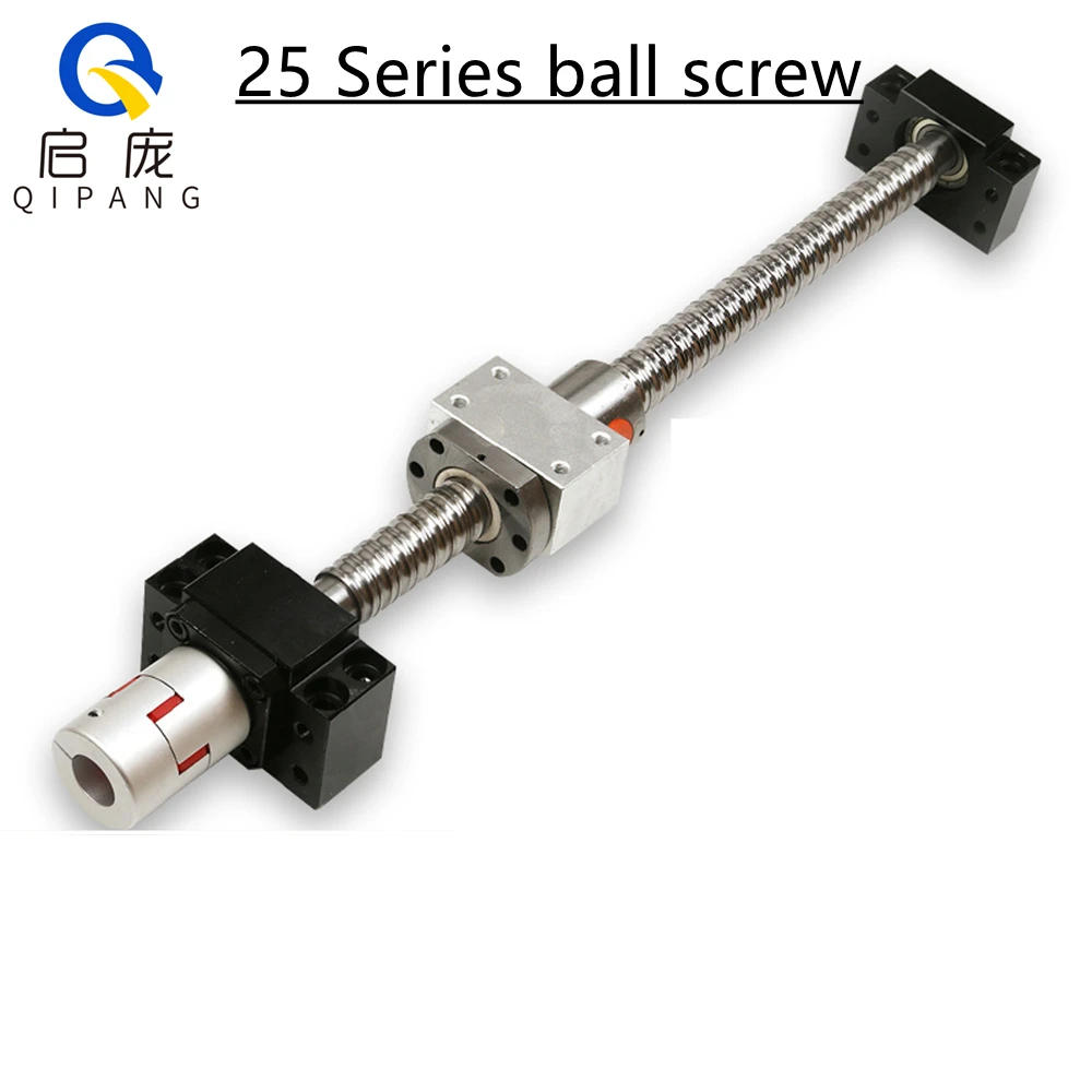 

500-1500MM BallScrew SFU2505 DFU2505 ball screw C7 with 2505 flange single/DOUBLE ball nut BK/BF20 end machined for cnc Parts