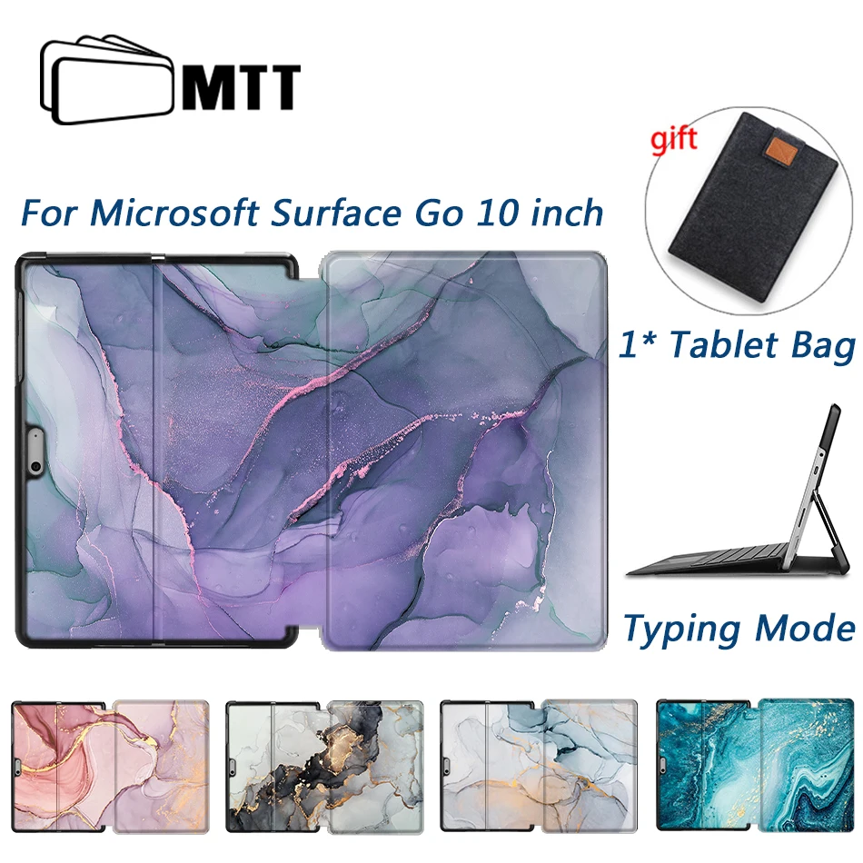 MTT Marble Tablet Case For Microsoft Surface Go 10 inch Slim PU Leather Fold Flip Stand Cover Shockproof Protective Shell Funda