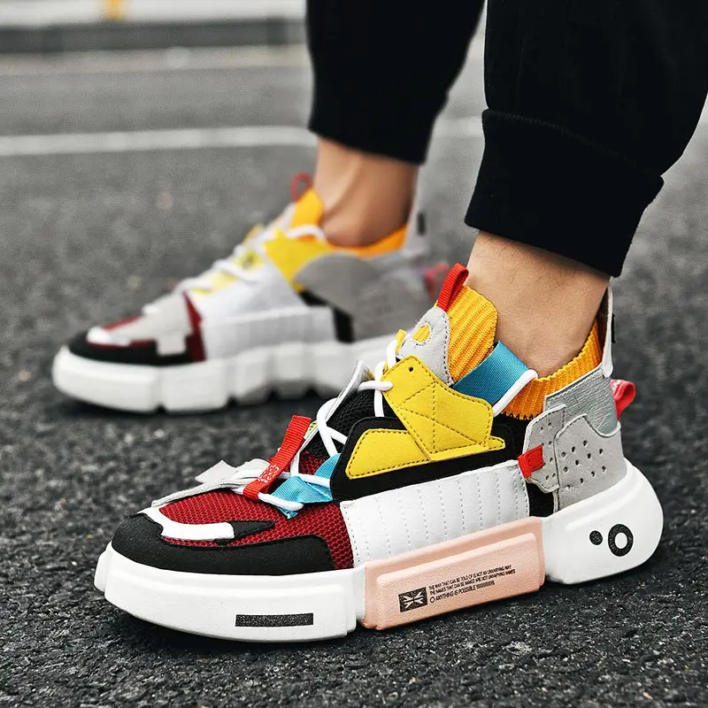 Big Size Summer Outdoor Male Sneakers Running Shoes for Men Women Sports Shoes Men Sport Shoes Red Yellow Gray Jogging GME-2660