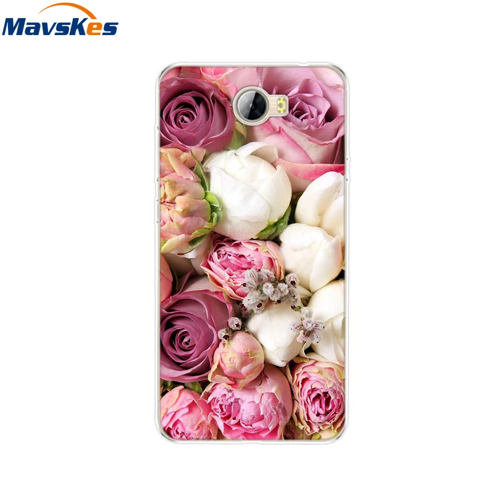 Funda de silicona con dibujos animados para Huawei, carcasa de TPU con flores para Honor 5A, LYO-L21, CUN-U29, Y5 II, Y5II, Y5