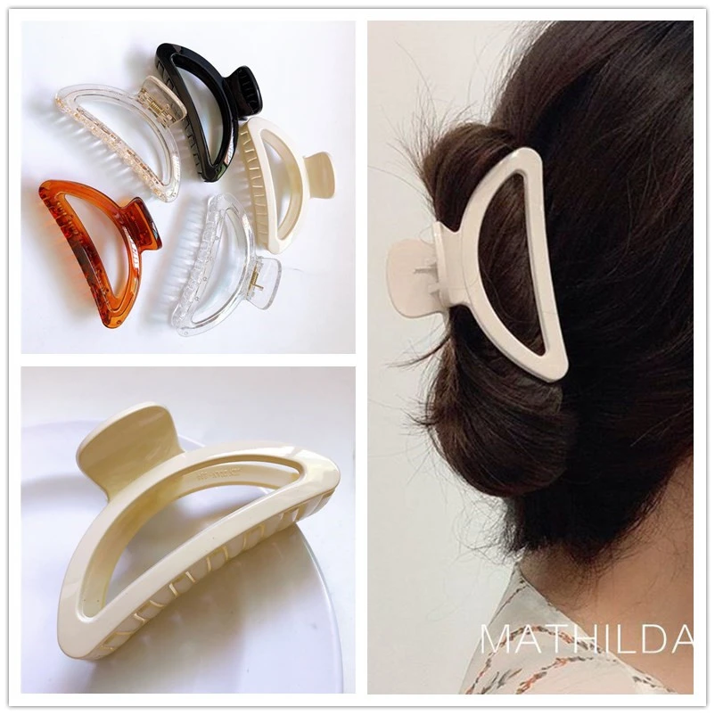 

Korean Simple Hairpin Solid Acrylic Hair Claw Clips for Women Hair Clips Large Ponytail Holder Freelry Hair Style Make Headwear