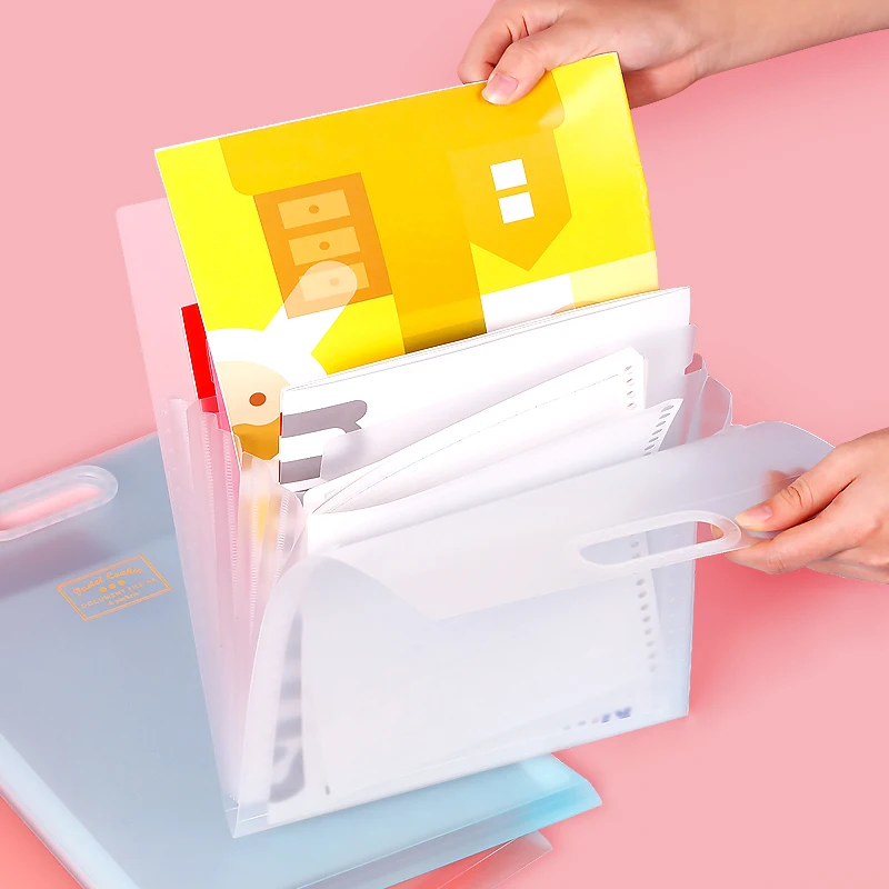 KOKUYO Light-colored Cookies Organ Bag Portable Multi-layer Test Paper Storage Bag Vertical Folder Student Classification Book