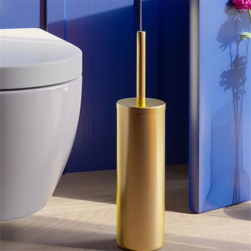 Toilet Brush Holders Set Bathroom Clearing Tool Lavatory 304 Stainless Steel Toilet Brush Holder Set Bath Hardware Brushed Gold