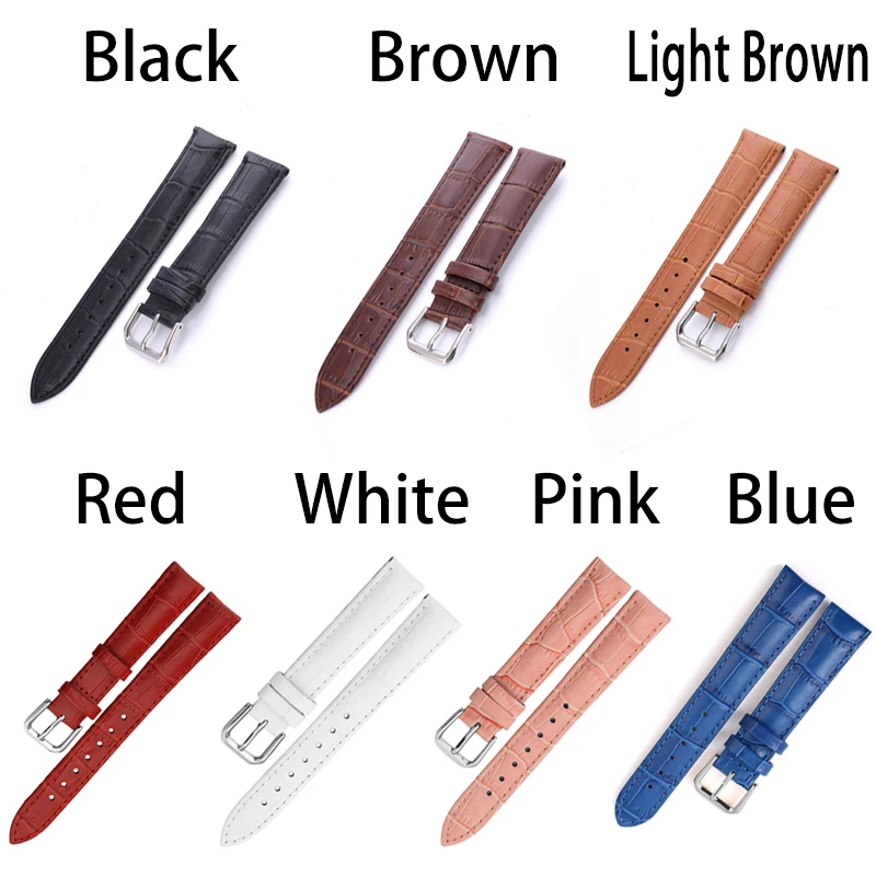 Watch Band Genuine Leather Straps 12 14 16 18 20 22mm Watch Accessories High Quality Leather Watch Belt Strap Watchbands