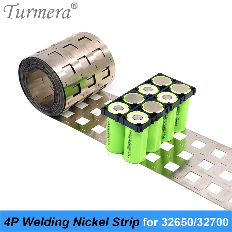 

Turmera 32650 32700 4P Welding Nickel 0.15mm Thick for 12V 24V Lifepo4 Battery Solar Panel System and 36V 48V Electric Bike Use