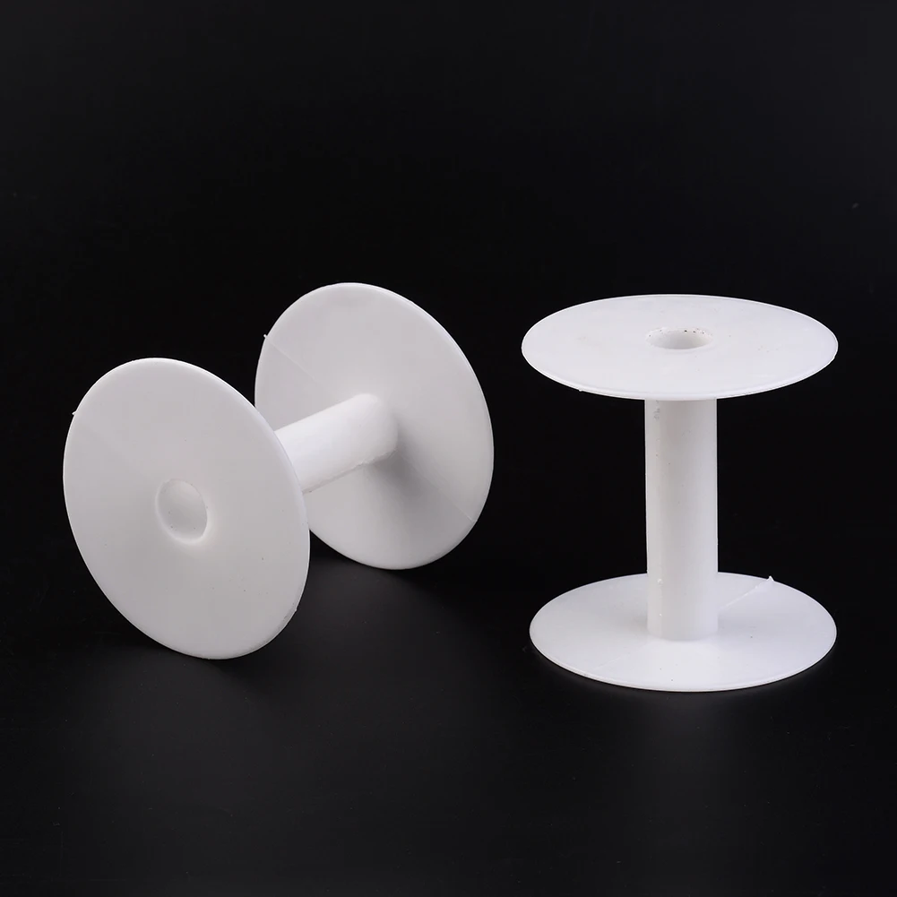 10Pcs Plastic Empty Spools for Wire Thread Bobbins White Stringing Material Jewelry Making Organizer Tool Multi Sizes for Choice