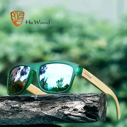 HU WOOD New Arrival Sea odcienie gradientowe okulary przeciwsłoneczne dla mężczyzn bambusowe okulary przeciwsłoneczne czerwone soczewki UV400 Sport moda jazdy GR8010