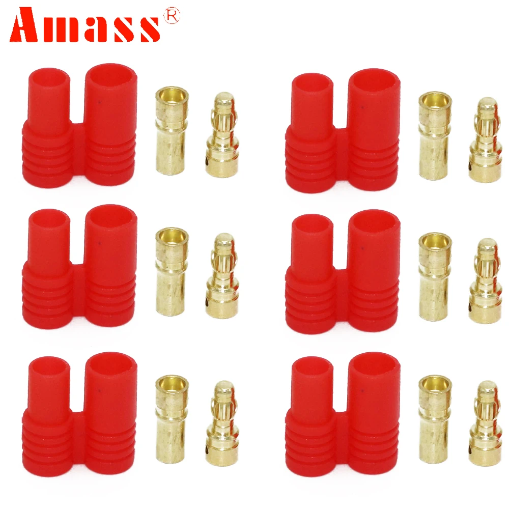 50pair 3.5mm 35A-75A Gold Bullet Banana Connector Plug With Protective Sleeve For RC ESC Battery Motor Airplane Quadcopter Car