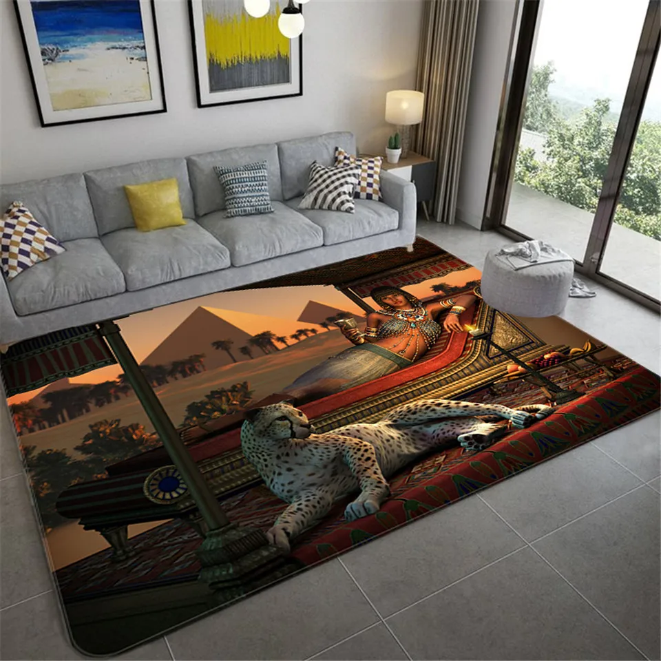 Ancient Egypt Culture 3D Mats For Home Living Room Retro Decorative Rugs Bedroom Sponge Mat For Bathroom Floor Carpet Doormat