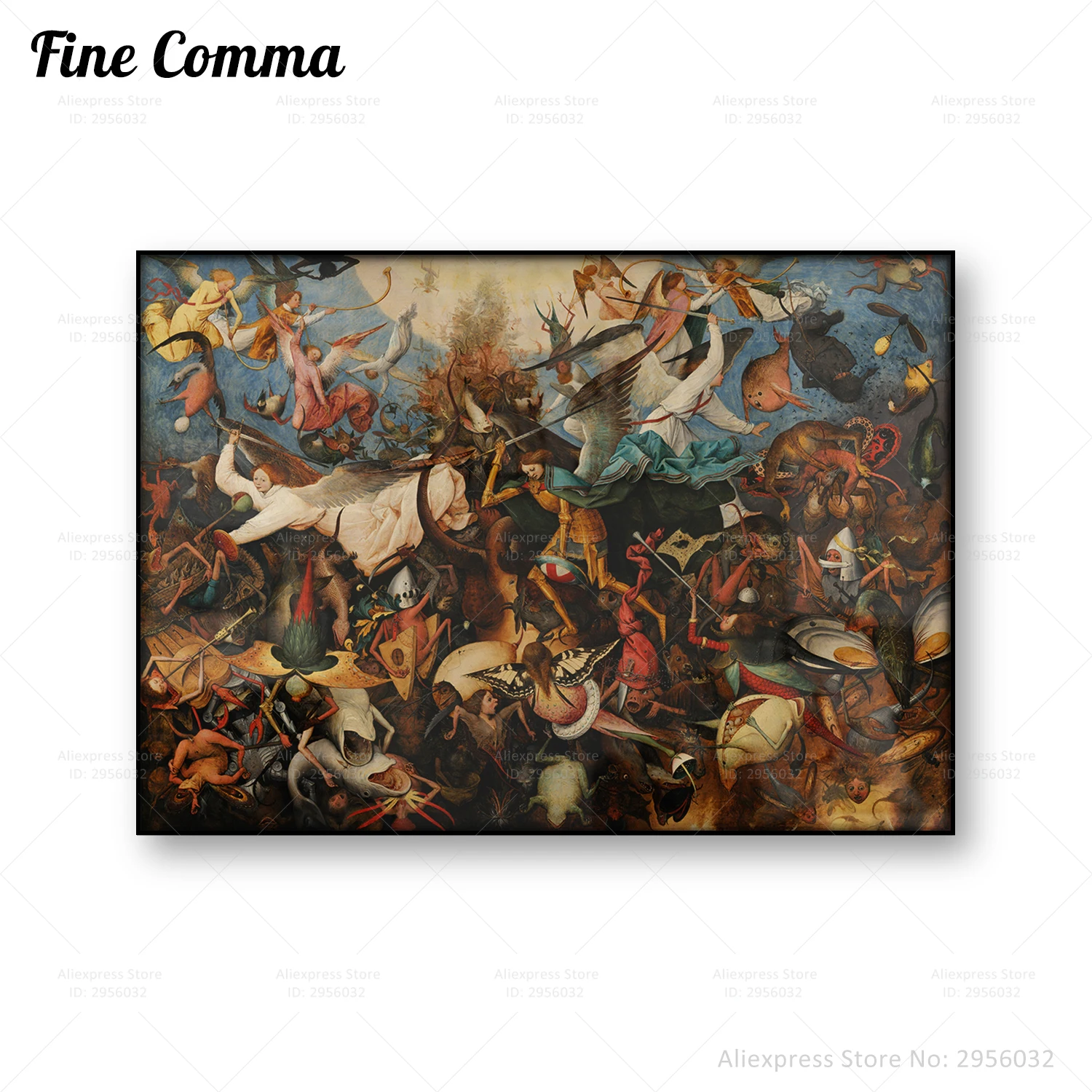 Poster The Fall of the Rebel Angels Pieter Brueghel the Elder Vintage Painting Reproduction Canvas Print Wall Art Home Decor