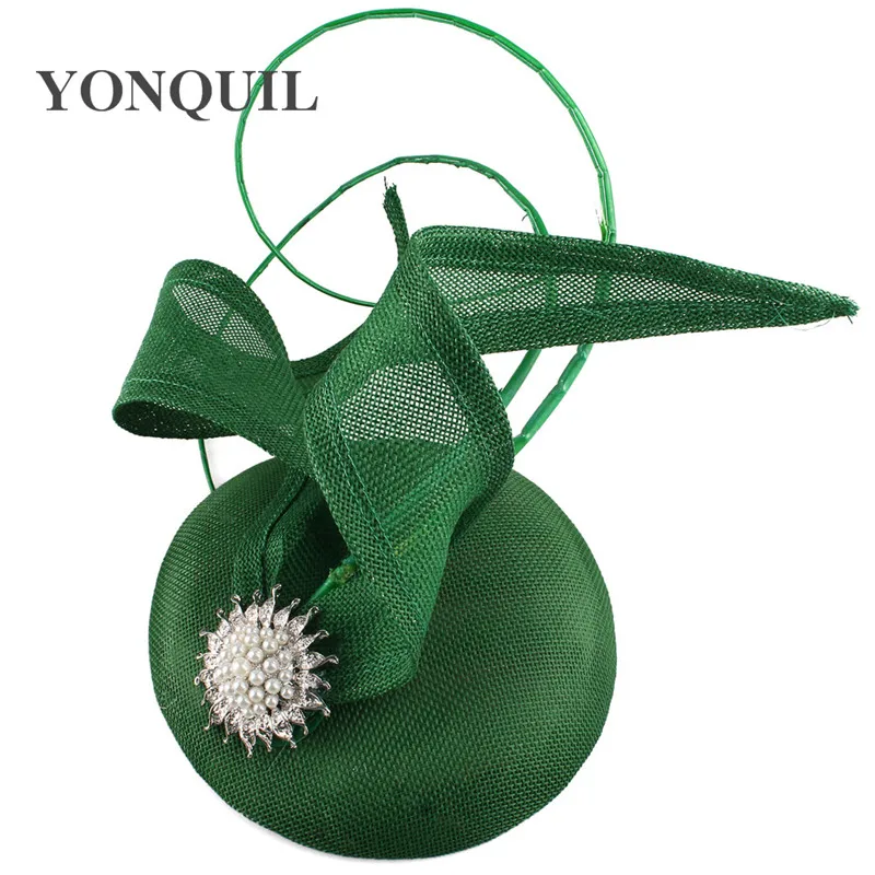 Frauen Frühling Licht Blau Fascinator Cocktail Hut Haarbänder Mesh Kopfstück Nachahmung Sinamay Mode Damen Elegante Zubehör – Detail 14