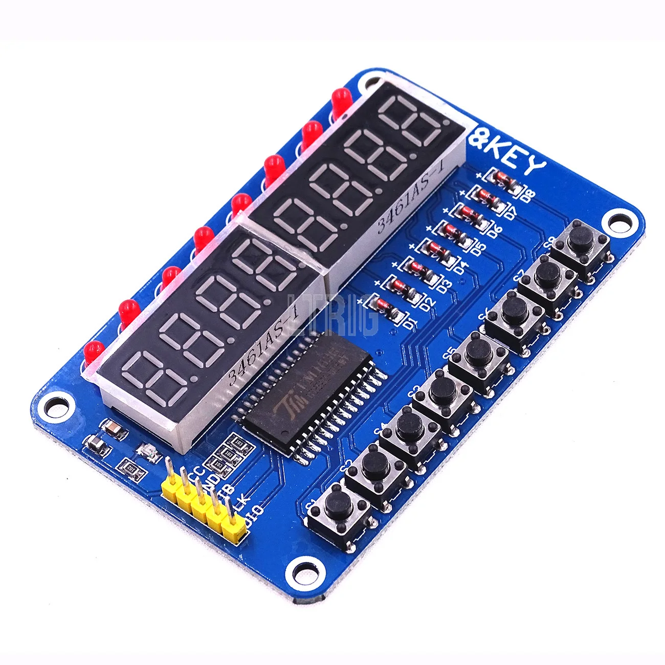 LTRIG custom 1Pcs Key Display For AVR New 8-Bit Digital LED Tube 8-Bit TM1638 Module with line