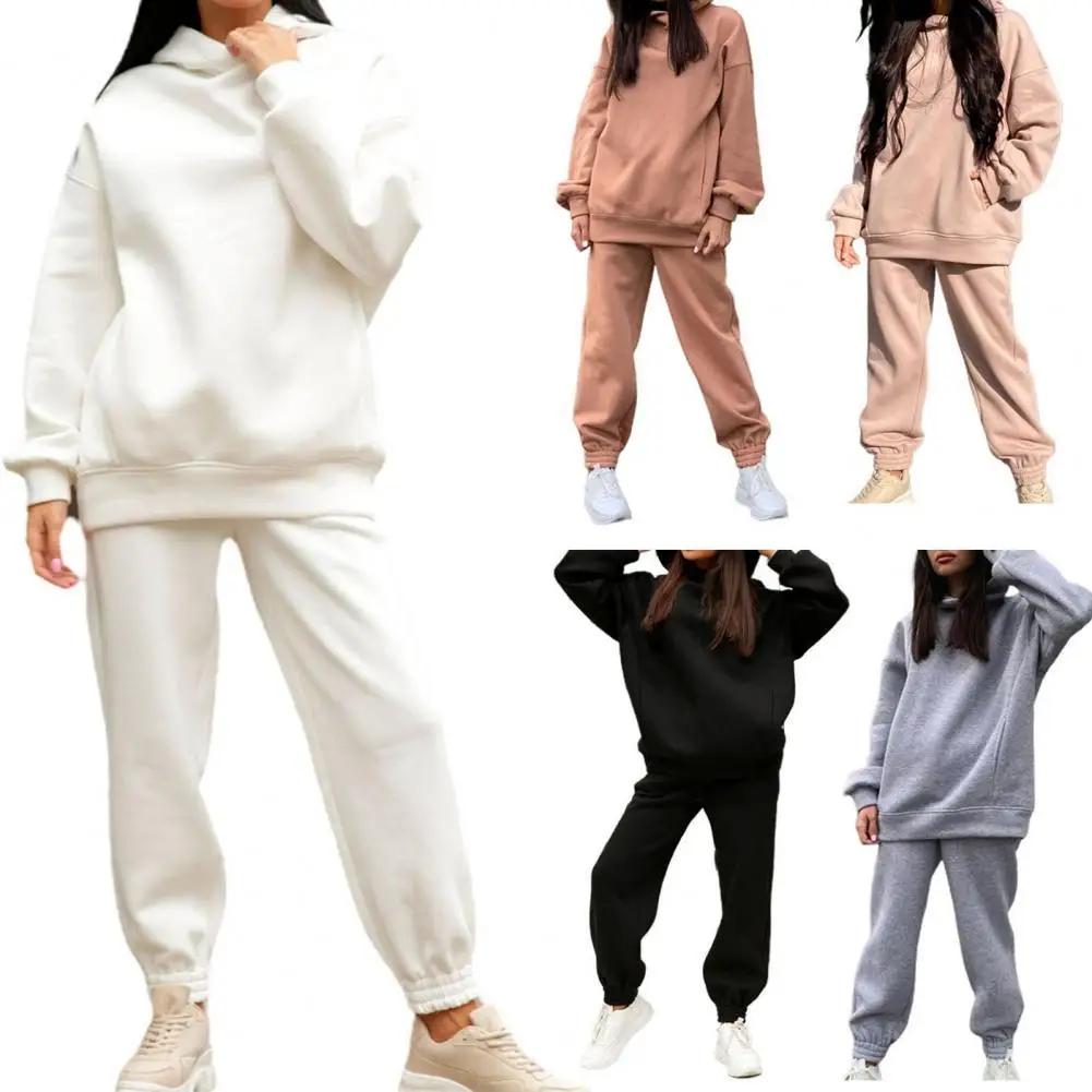

Women Sweatshirt and Sweatpants Sets Patchwork Fashion Tracksuit Set Casual Long Sleeve Pullovers Set Autumn Sportwear For Women