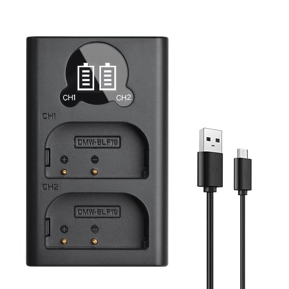 BLF19 DMW-BLF19E Pin + Loại-C Sạc Đôi Cho Panasonic DMW-BLF19 GH4 GH5 Lumix DMC-GH4 DC-GH5 DMC-GH3 GH3, lumix G9