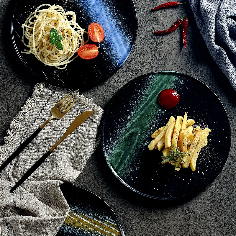 LingAo-Ceramic Tableware, Pasta, Steak Platter, Suitable for Hotel and Restaurant