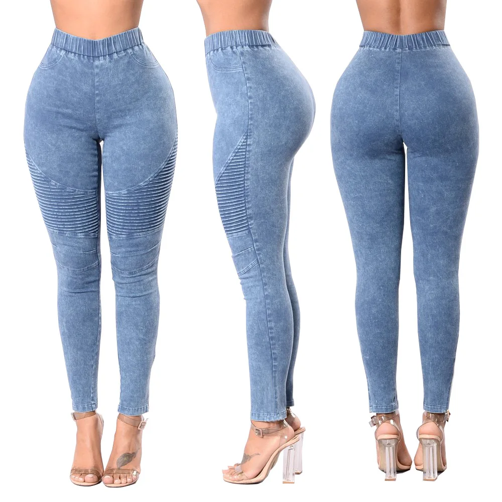 2020 Hot Sale Woman High Waist Slim Lifting Hip Jeans Fashion Skinny Denim Pencil Pants Spring Autumn Woman Clothing XS-2XL