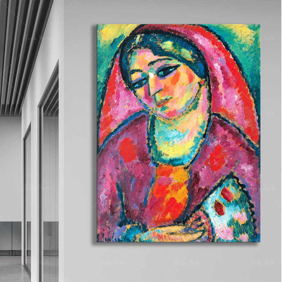 Alexej von Jawlensky Art Printed Red Veil-Poster Paper, Canvas Print