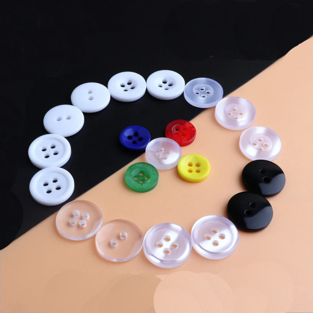 9/11/15/18/20/23/25/28/30MM White/Black Round Resin Buttons 2 Holes Sewing Button Scrapbooking Garment DIY Apparel Accessories