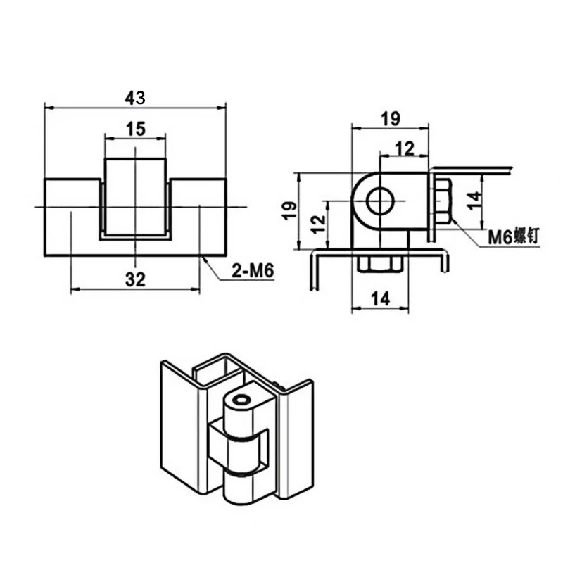 Zinc Alloy Door Bearing Butt hinge power distribution box control cabinet hinge bisagras Industrial mechanical Repair hardware