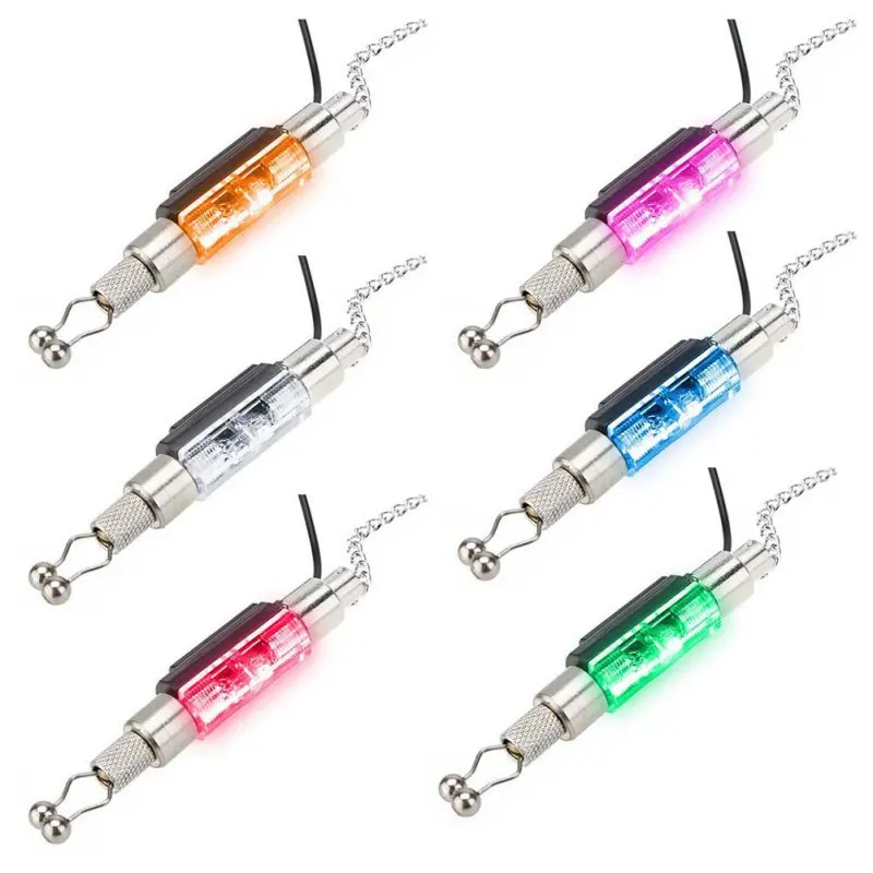 LED Fishing Alarm Chain Hanger Swinger Indicator Fishing Bite Fishing Tackle Tools Stainless steel LED Illuminated  Indicators