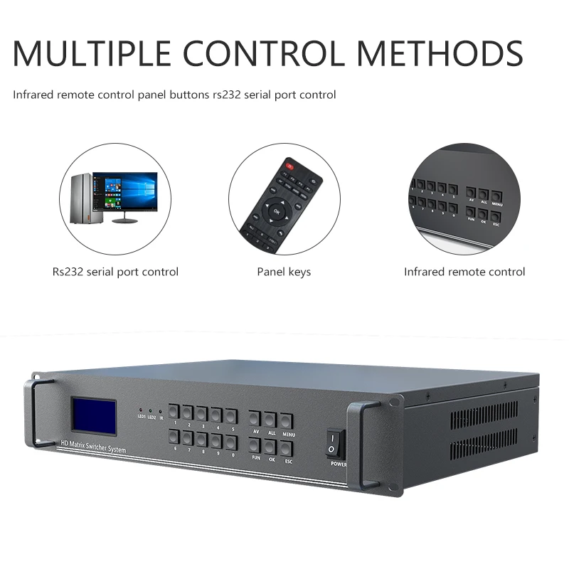 8X8 16X16 VGA Sang HDMI Ma Trận Switcher HD Hỗn Hợp Cắm Ma Trận Video Switcher 8 trong 8 Ra Với HDMI/DVI/VGA/SDI Giao Diện