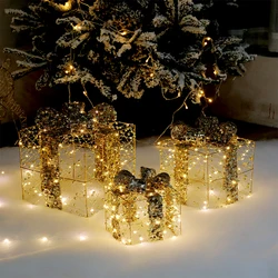 3 pieces of Christmas gift boxes, holiday party window decorations, Christmas tree decorations, Christmas gift boxes, gift packs